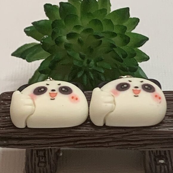 Panda Earring, Panda Bear Jewelry, Gift, Panda Jewelry, Silly Animal Earring - Picture 2 of 9